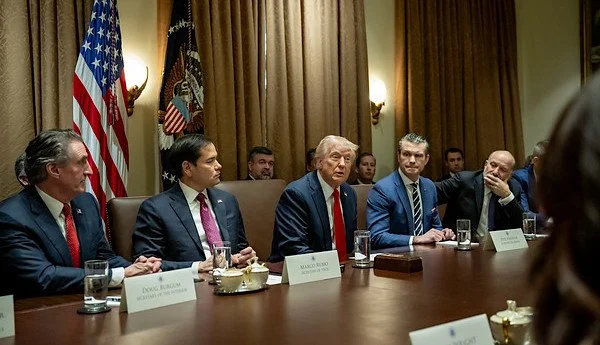 donald-trump-cabinet-meeting-marco-rubio-howard-lutnick-pete-hegseth-doug-burgum President Donald Trump in a cabinet meeting.
